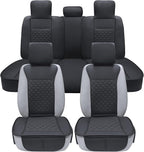 Elantrip Car Seat Cover Full Set Leather Car Seat Protector Universal fit for Most Cars SUVs and Trucks Water Proof Front and