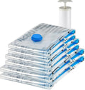 Amazon Basics Vacuum Storage Bags for Clothing, Multiple Sizes Compression Zipper Bags with Hand Pump for Space Saving and Tr