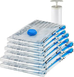 Amazon Basics Vacuum Storage Bags for Clothing, Multiple Sizes Compression Zipper Bags with Hand Pump for Space Saving and Tr