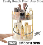 Asayuee 360 Rotating Makeup Organizer,2 Tier Large Capacity Make Up Organizers and Storage,Skincare Perfume Vanity Organizers