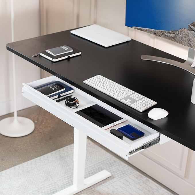 VIVO Large 33 inch Under Desk Slide Out Storage Drawer Organizer, White, DESK-DR33-W