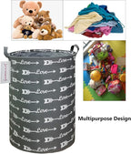 QUEENLALA Large Storage Basket,Laundry Hamper/Bathroom/Home Decor/Collapsible Round Storage Bin,Boys and Girls Hamper/Boxes/C