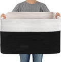 JMvicyroam Woven Blanket Basket,96L Large Storage Bin for Blankets Toys Clothes,Decorative Rope Basket for Living Room Bedroo