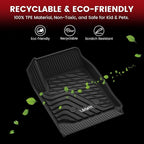 LASFIT Floor Mats for Chevrolet Chevy Colorado/GMC Canyon 2015-2022 (Only Crew Cab), All Weather TPE Custom Fit Automotive Floor Mats for Cars, 1st and 2nd Row Car Floor Mats Full Set, 3 PCS, Black
