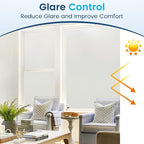 DOWELL Window Privacy Film, Frosted Glass Window Film, Static Cling Non-Adhesive Glass Clings, Sun Blocking Opaque Door Coverings, Reusable Door Sticker for Bathroom Home Office, White, 35.4" x 78.5"