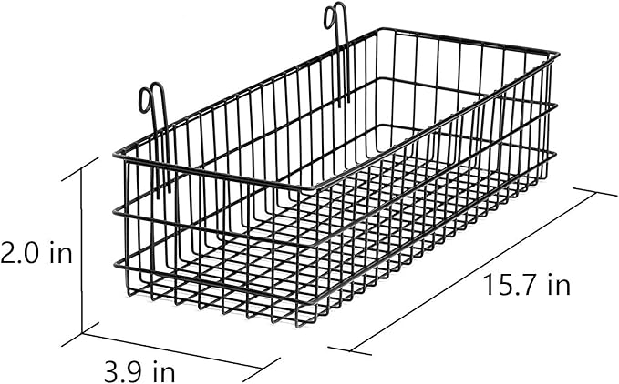 Kaforise Hanging Basket for Wire Wall Grid Panel, Multi-Function Wall Storage and Display Basket, Flower Pots Shelf Balcony P