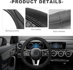 Car Steering Wheel Cover, 15 Inch Anti-Slip Breathable Leather Auto Steering Wheel Protector, Full Surround Soft Steering Whe
