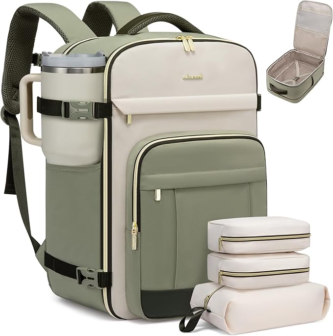 LOVEVOOK 50L Travel Backpack for Women & Men - 18 Inch Carry On Backpack & Personal Item Backpack for Airlines, Spacious and 