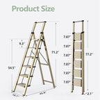 WOA WOA 6 Step Ladder, Lightweight Folding Ladder with Non-Slip Wide Pedals, Ladder with Safe Grip Handle, Easy to Open and C