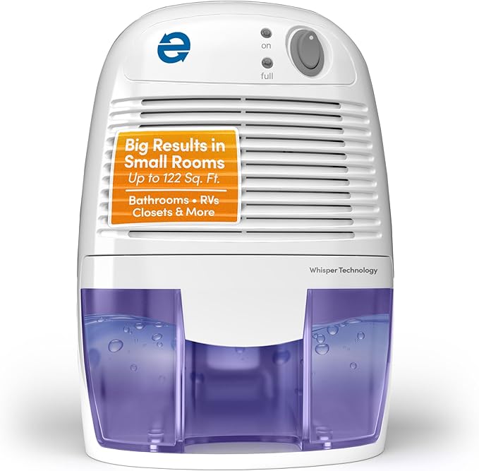 Eva-Dry EDV-1100 Whisper-quiet 16 OZ Dehumidifier with Auto Shut Off and Restart for small spaces in your Home, RV,