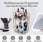 Asayuee 360 Rotating Makeup Organizer,2 Tier Large Capacity Make Up Organizers and Storage,Skincare Perfume Vanity Organizers