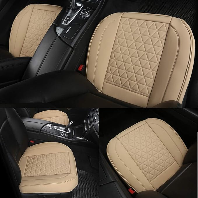 Black Panther Luxury Polyvinyl Car Seat Cover Front Bottom Seat Cushion Cover, Anti-Slip and Wrap Around The Bottom, Fits 95%