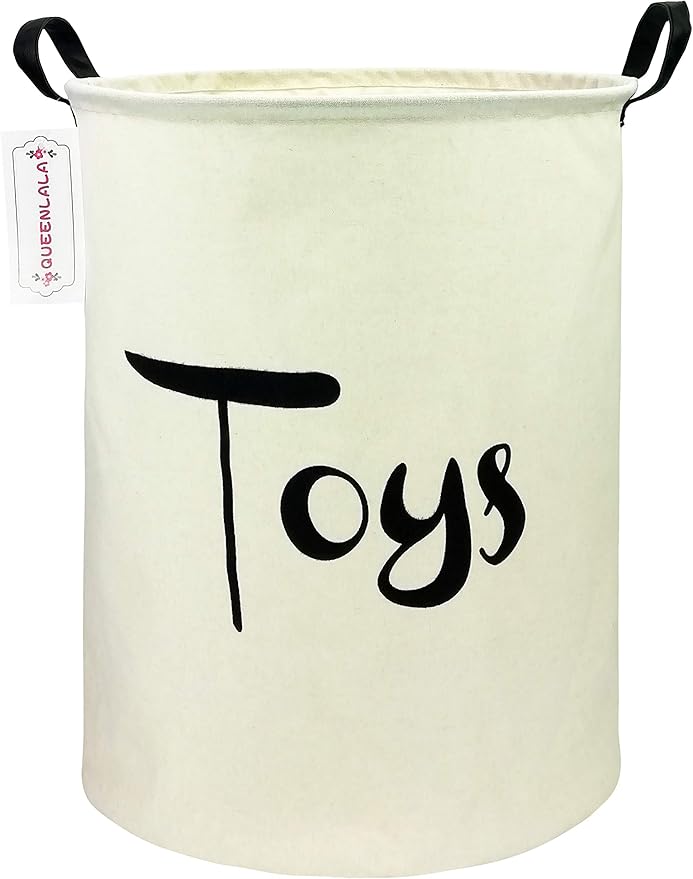 QUEENLALA Large Storage Basket,Laundry Hamper/Bathroom/Home Decor/Collapsible Round Storage Bin,Boys and Girls Hamper/Boxes/C