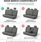 FH Group Automotive Rear Car Seat Covers for SUV, Trucks, Sedan and More - Universal Fit Rear Solid Bench Design Interior Acc