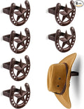 Cowboy Hat Hanger Wall Mount, 6 Pack Cowboy Hat Rack, Bridle Hook for Tack Room, Metal Horseshoe Hook, Horseshoe Decor, Weste