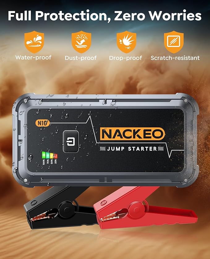 Portable Car Battery Jump Starter 5000A Car Jump Starter Battery Pack (9.0L Gas/8.5L Diesel), 12V Jump Box Car Battery