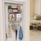 HapiRm Over The Door Hanger with Coat Hooks and 2 Baskets, Rustproof & Waterproof Over The Door Hooks, Storage Organizer for 