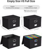 Oterri 1 Pack Large File Organizer Boxes with Lids, File Box with Mesh Pockets, Document Organizer Box for Legal/Letter Size 