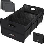 FORTEM Car Trunk Organizer, Collapsible Two Compartment Organizer, Foldable SUV & Truck Storage for Car Accessories for