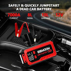 Car Battery Jump Starter Portable, 7000A Peak Battery (for 10.0L Gas or Up to 9.0L Diesel),Portable Booster Power Pack,LCD