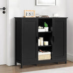 Iwell Storage Cabinet with 2 Doors and 4 Storage Shelves, Bathroom Cabinet, Cupboard for Living Room, Home Office, Entryway, 