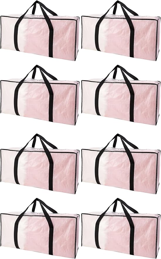 PANDA JOYS Extra Large Moving Bags with Zippers & Carrying Handles, Heavy-Duty Storage Tote for Space Saving Moving Storage, 