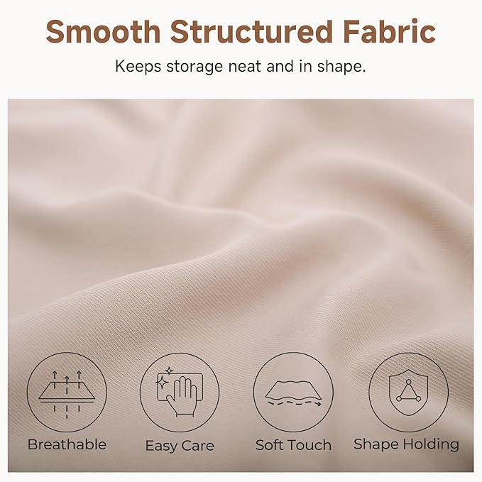 StorageWorks Storage Baskets for Shelves, Closet Organization and Storage Bins, Fabric Organizer Baskets for Clothes, Light B
