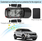 Front Side Half Window Shade Foldable Custom Fit for Kia Seltos 2019-2024 Car Window Shades for Side Window Sun Shade UV Protection Heat Insulation for Camping Sleeping 6PCS
