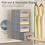 DIMJ Closet Organizers and Storage - Fabric Storage Bins with Drawers for Closet Clothes Organizers with Clear Window, Stacka