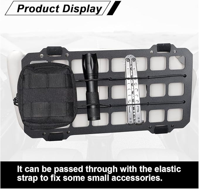 Vehicle Rigid MOLLE Panel, Car Sun Visor Organizer Tactical Gear Rack, EDC Pouch Tool Holster Truck Equipment Mount Plate, Auto Interior Modular Storage Shelf Accessories (Visor Panel)
