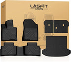 LASFIT Floor & Cargo & Seatback Mats for Kia Sportage 2026 2025 2024 2023 (Only Fit Gas), All Weather TPE Car Mats Custom Fit Kia Sportage 2023-2026 Floor Liners & Trunk Mat with Backrest, Black