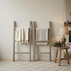 Blanket Ladder 76in Wooden Ladder Shelf Living Room Bathroom Bedroom Decorative Wall Leaning Farmhouse Quilt Display Holder R