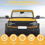 for Ford Bronco Windshield Sun Shade for Bronco 2021-2023 2024 2025 2026 (Not for Bronco Sport)- 4 Layers Window Shades 4 Door 2 Door Sunshade Visor Protector 240T Foldable Block UV Ray