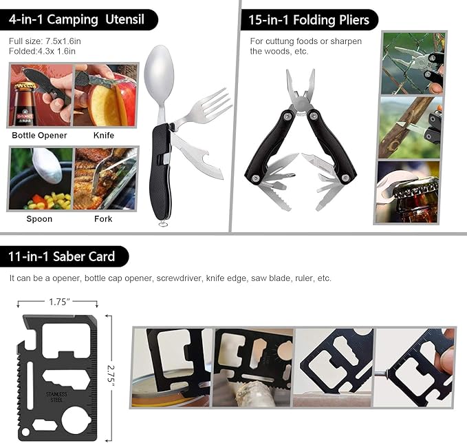 Survival Kit, First Aid Kit Survival Gear and Supplies Emergency Kit with Bug Out Bag Tactical Military Grade Molle IFAK for 