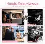78 Smart LED Light Makeup Mirror Vanity for Car Sun Visor - Anti-reflective Rechargeable Dimmable - 3 Light Modes Sun Visor Mirror with Cover for Gift Women Girl Work Travel Trip Outdoor Dressing