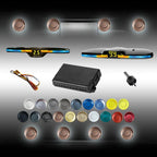 New Features Forward and Reverse Parking sensors, Option to Measure Distance in inches, bidirectional Display Option, and Customizable Digital Direction 18 Color Probes to Choose from(Brown)