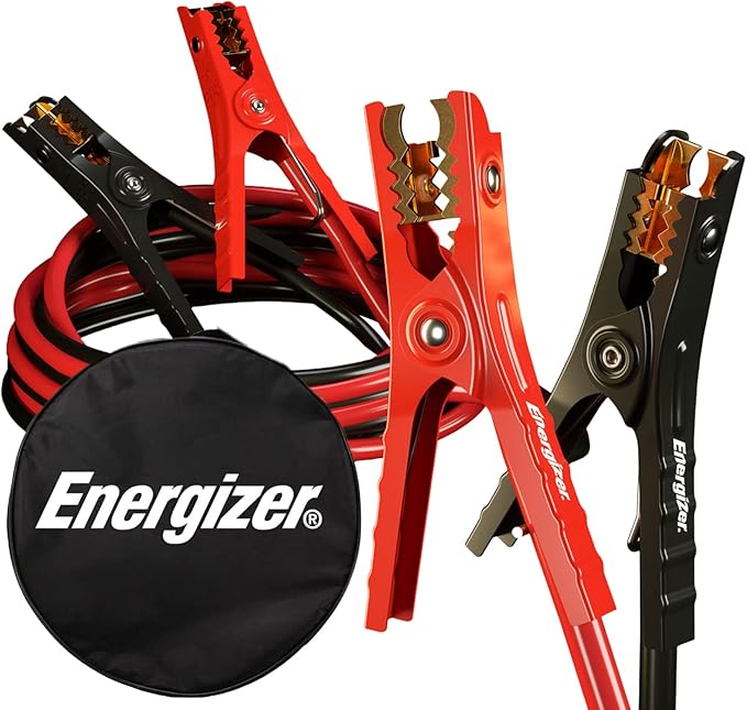 Energizer Heavy Duty Jumper Cables for Car Battery, Automotive Booster Cables for Jump Starting Dead or Weak Batteries with Carrying Bag Included (25-Feet (1-Gauge))