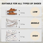 Shoe Slots Organizer 12 Pack - Shoe Stacker,3 Levels Adjustable,Space Savers 50%,Double Layer Holders for Closet (Transparent