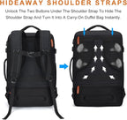 Lumesner Carry on Travel Backpacks, Extra Large 40L Flight Approved Bag for Men & Women,Expandable Suitcase Backpack With 4 P