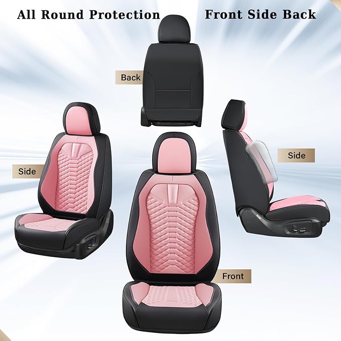 Coverado Car Seat Covers, Front Seat Cover, Waterproof Nappa Leather Seat Covers for Cars, 2 Pack Car Seat Protectors, Car Se