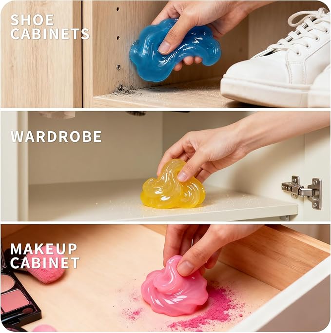 ASFSKY Car Cleaning Gel（4 Packs） Dust Cleaning Putty Universal Car Interior Cleaner Keyboard Dust Remover Car Slime Gifts for