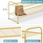 AOODA Long 2 Tier Shoe Rack for Closet Metal Wide Stackable Shoe Storage Organizer for Entryway, Bedroom, Floor, 18-Pairs Low