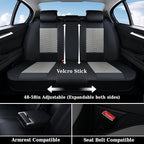 Coverado Seat Covers Full Set, Waterproof Nappa Leather Seat Covers for Cars, 5 Seats Universal Car Seat Protectors, Black an