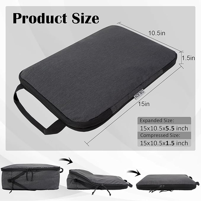 Compression Packing Cubes for Travel Accessories, 2 Set Compression Bags Travel Cubes for Packing Suitcase Luggage Organizer 
