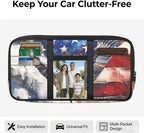 Flag Print Car Sun Visor Organizer Tactical Sunvisor Organizers with Zipper Storage Pouch Universal Accessories for Truck SUV,American Flag Eagle