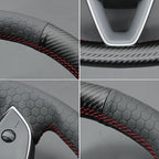 MEWANT DIY Stitching Steering Wheel Cover Wrap for Tesla Model 3 Highland 2023-2025/Model Y 2025 Highland for Tesla Model 3/Model Y Accessories