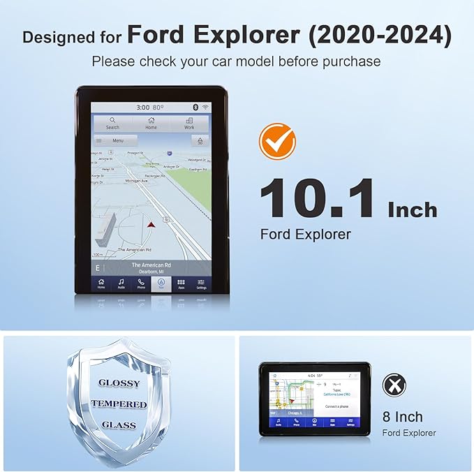 for 2020 Ford Explorer Screen Protector for 2020-2024 Explorer SYNC 3 10.1" Touchscreen for Ford Explorer 2024 Accessories To