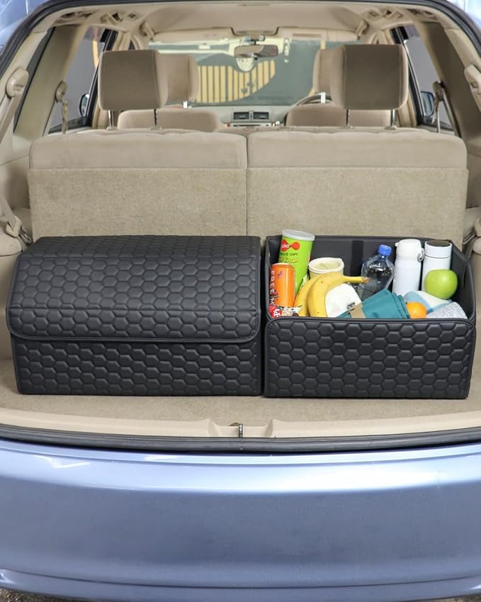 Owleys Trunk Organizer For Car - Collapsible Storage Bins - Keep Groceries, Sports Gear & Tools Secure On Road Trips - Best