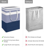 HomeHacks 2-Pack Large Laundry Basket, Waterproof, Freestanding Laundry Hamper, Collapsible Tall Clothes Hamper with Extended