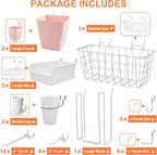 Pegboard Basket Organizers, Peg Board Large Baskets Hooks Bins Cups Tool Organizer 42 Pack Set, Wall Storage Display Hanging 